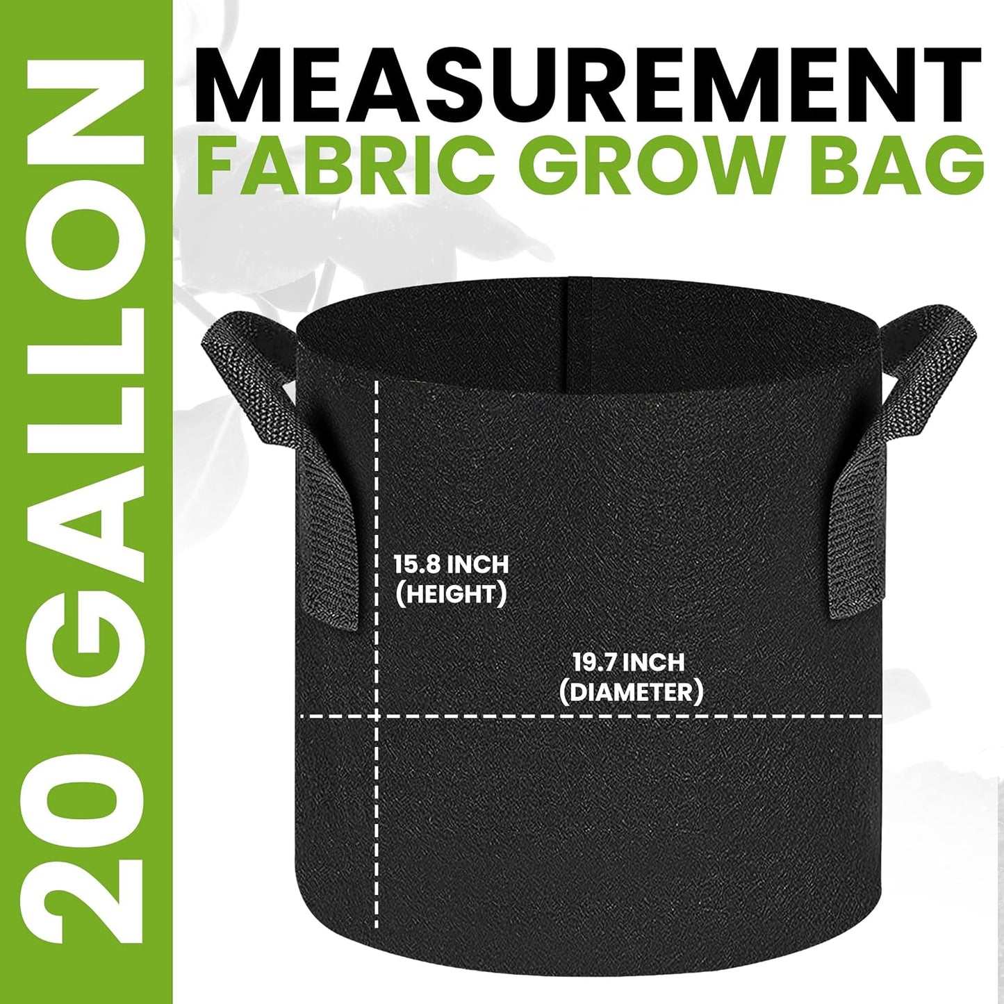 3 Pzas Bolsas Cultivo 20gal Tela No Tejida 300G con Asas