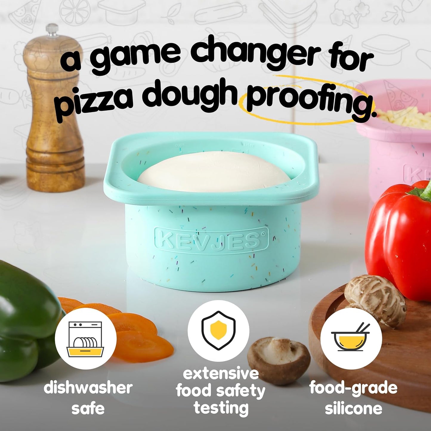 Contenedores silicón grado alimenticio 33.8oz pizza