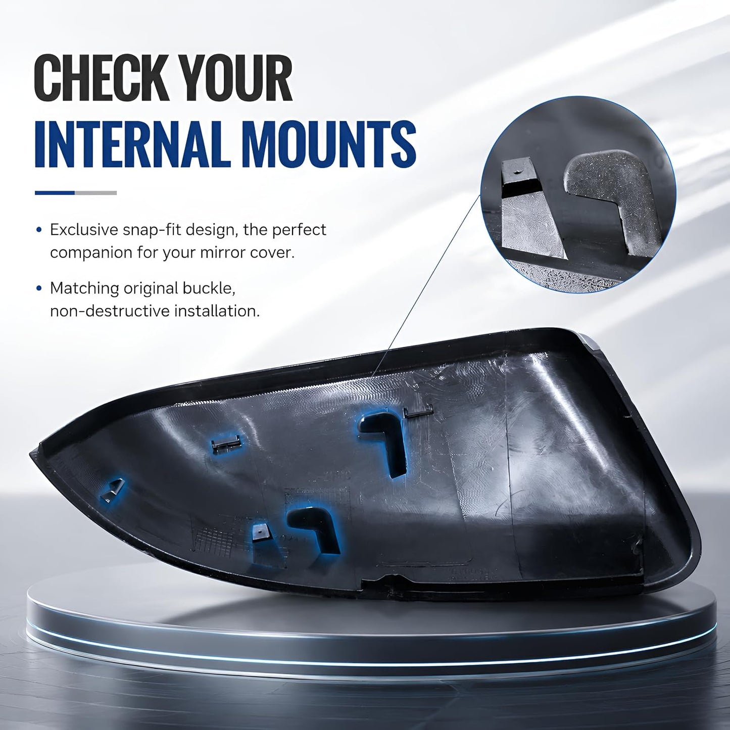 Cubierta espejo lateral Ford Explorer 16-19 negro brillante