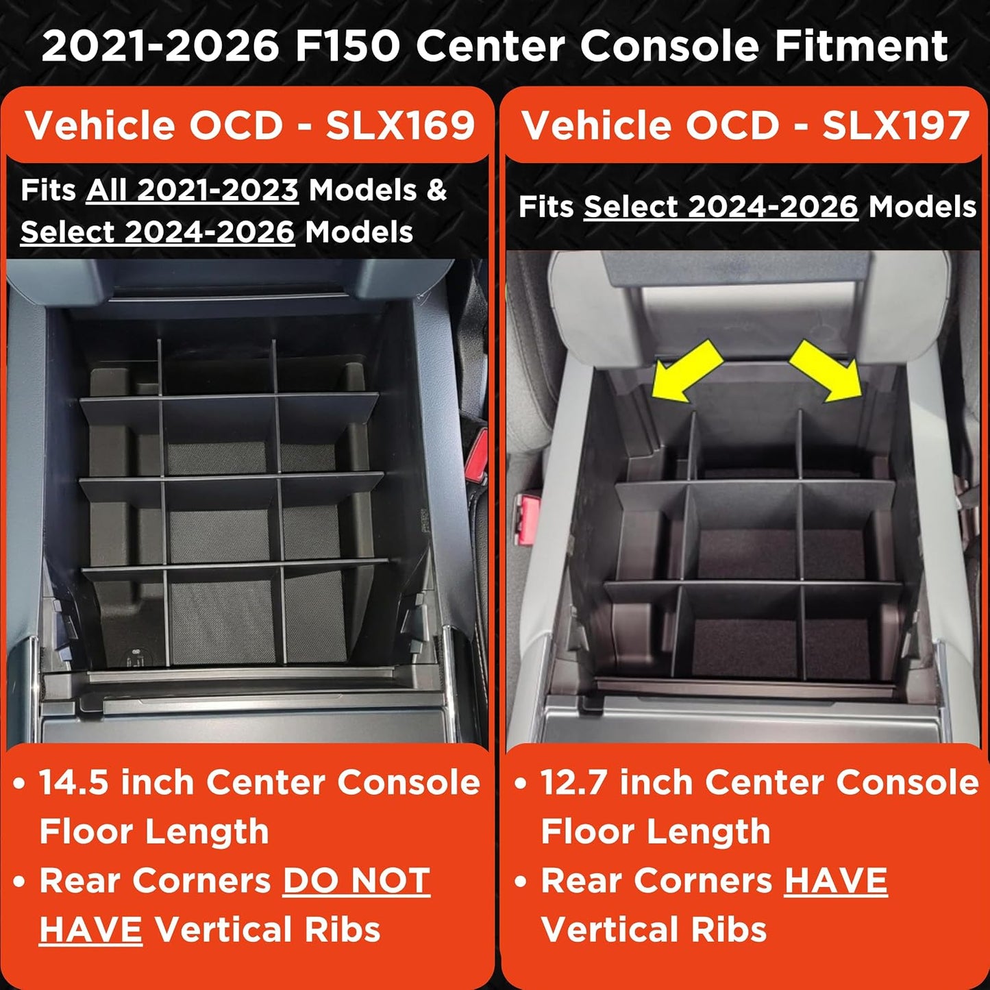 Organiz. consola Ford F150 24-26 consola completa EE.UU.