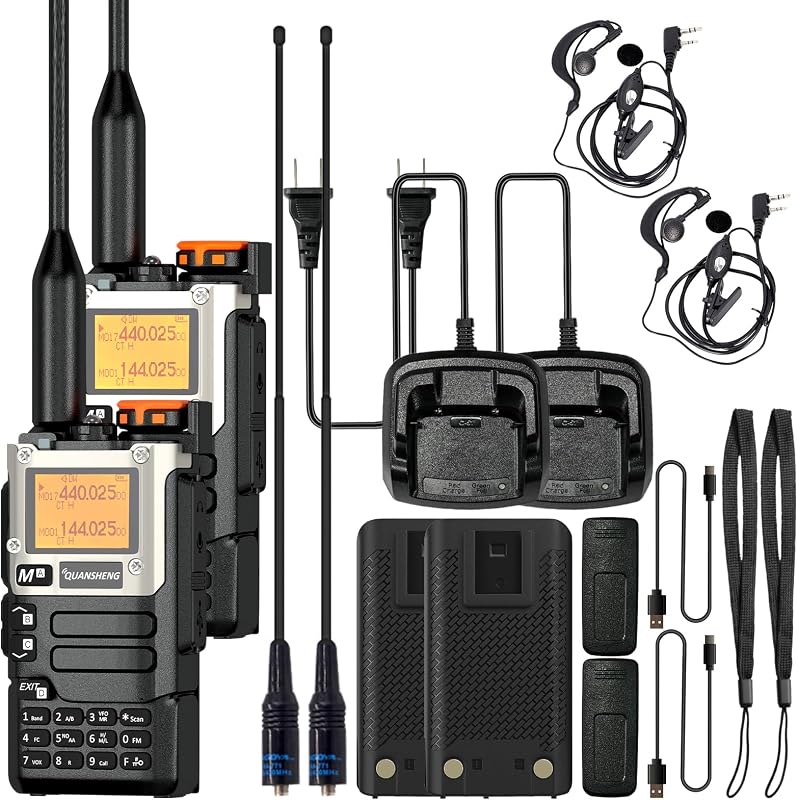 Walkie Talkie UV-K5 5W Doble Banda AM FM Recargable con
