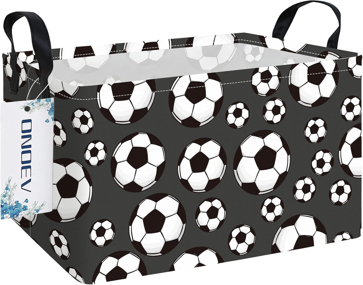 Cesta fútbol rectangular para niños organizadora juguetes