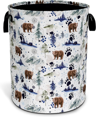 Cesta lavandería oso tela Oxford plegable 47.5x41.9