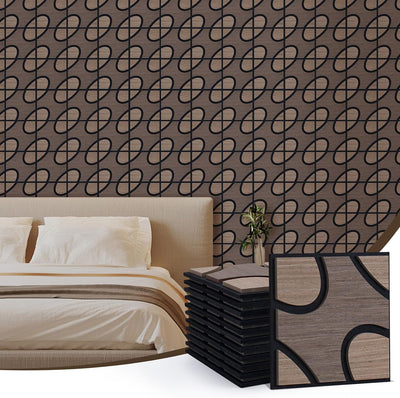 12 Paneles Listones Madera Acústica 3D Absorción Sonido