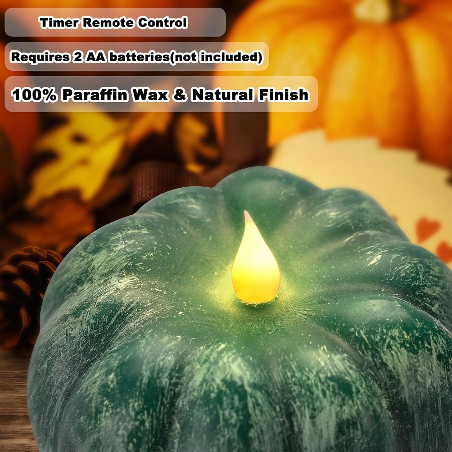 Velas led parpadeantes calabaza batería temporizador otoño
