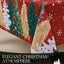 Mantel navideño rojo con árbol y copos de nieve lavable