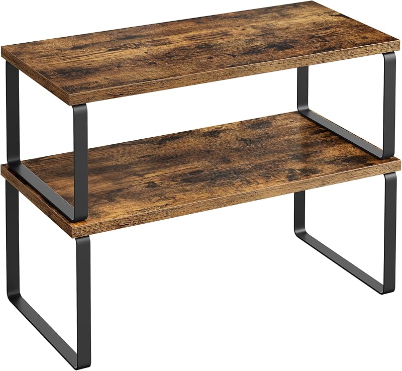 Estante organiz. cocina 2 pzas metal madera negro