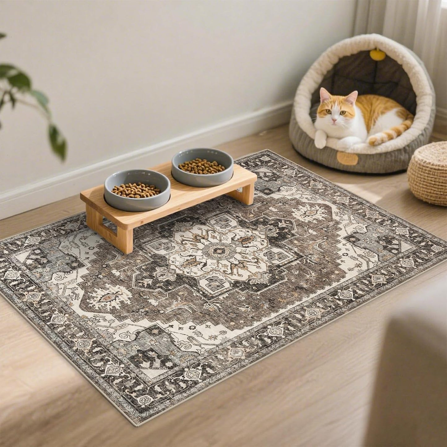 Alfombra entrada 2x3ft vintage antideslizante resistente manchas