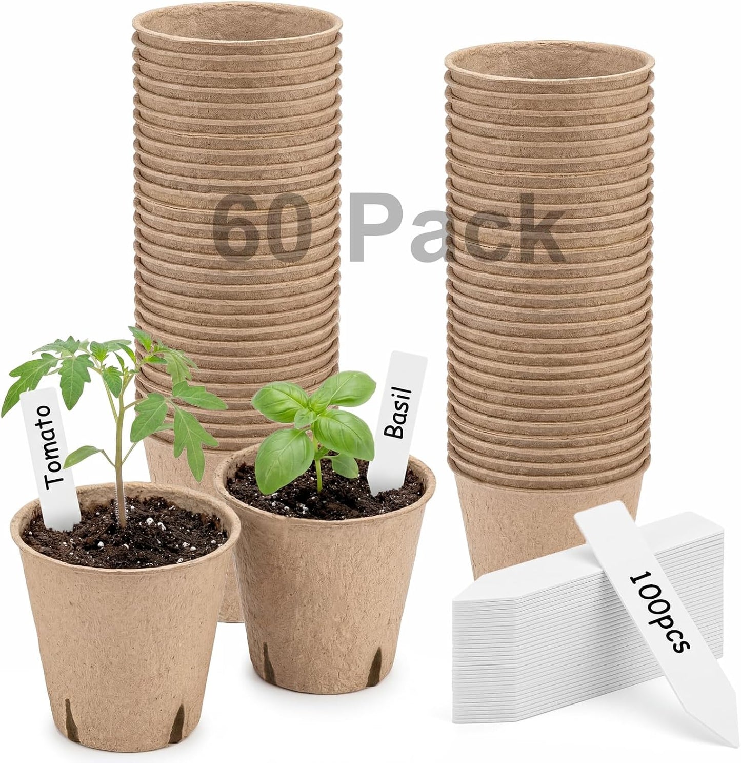 Macetas Turba 3.15pulg Biodegradables con Drenaje