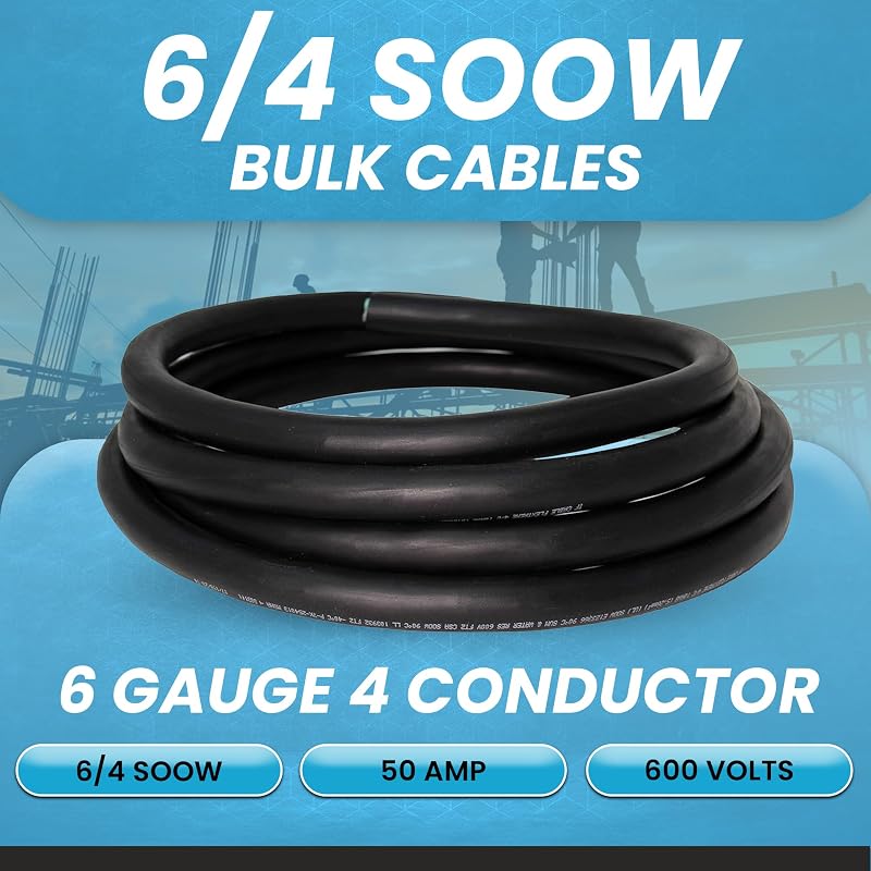 Cable SOOW 6/4 calibre 6 resistente agua aceite uso