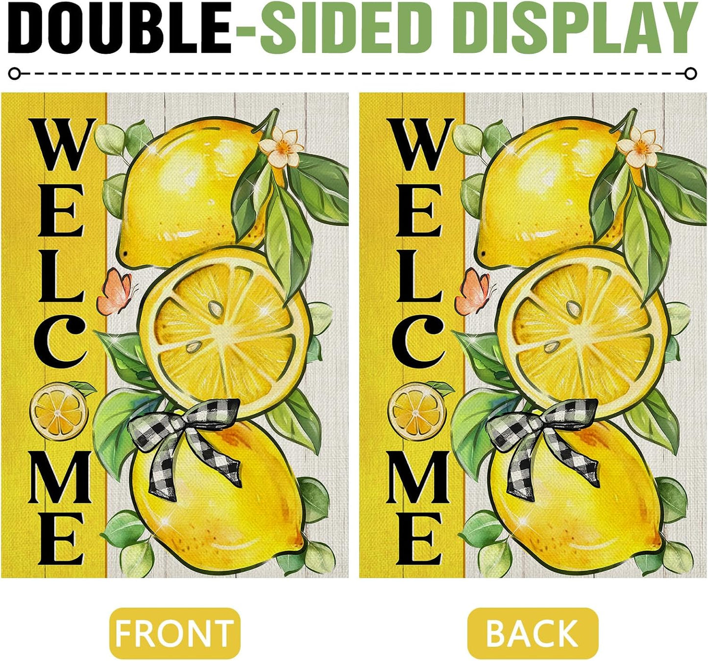 Bandera jardín decorativa limón amarillo arco temporada