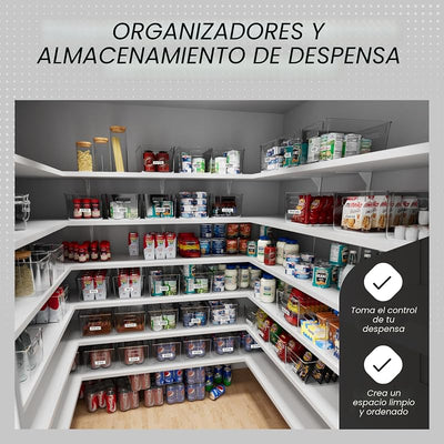 Contenedores plástico transparente organizadores despensa
