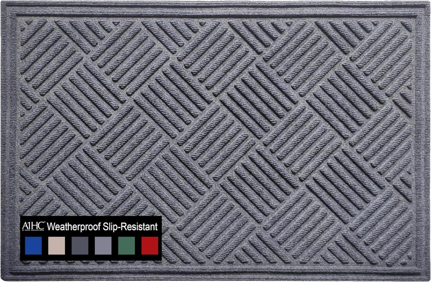 Tapete puerta multiusos 18x30pulg impermeable gris claro