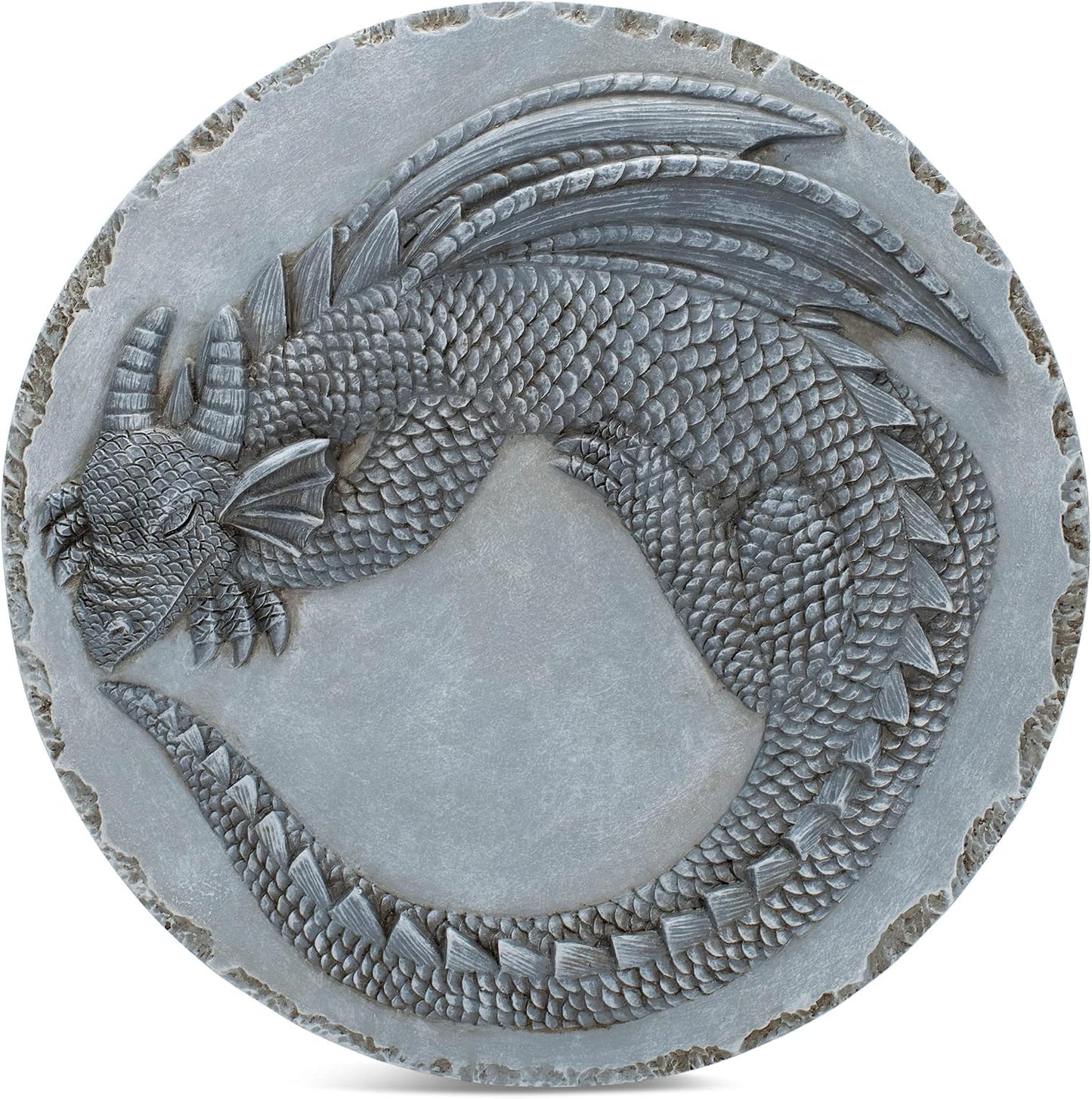 Escultura dragón gris resina fundida 12pulg interior exterior