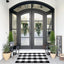 Alfombra cuadros blanco y negro lavable puerta interior exterior