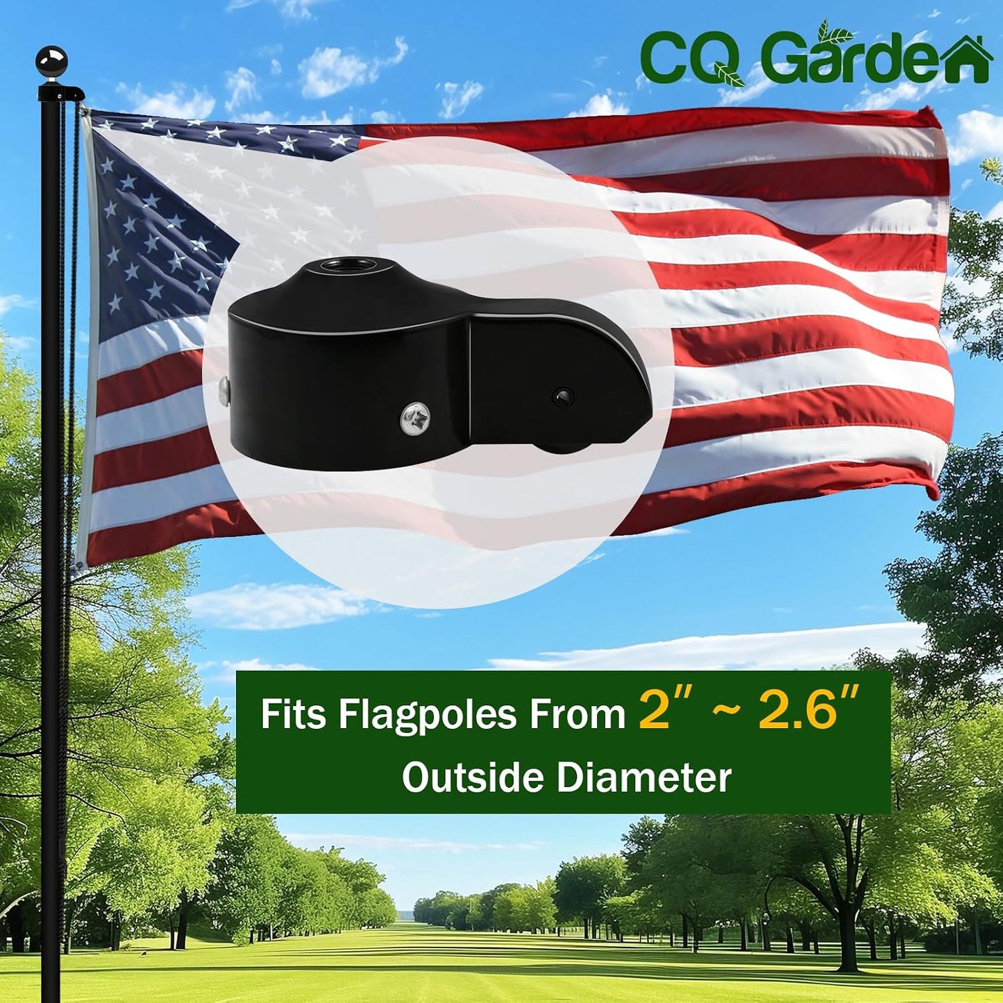 Camión mástil bandera 2.5" polea nailon al aire libre