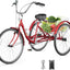 Triciclo 24/26pulg 1vel 3ruedas cesta grande adultos compras