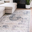 Alfombra rectangular 8x10ft color azul oscuro/beige