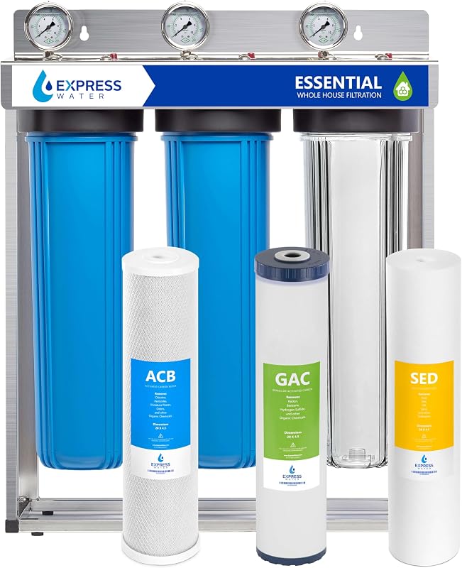 Sistema filtro agua casa 3 etapas reduce olor