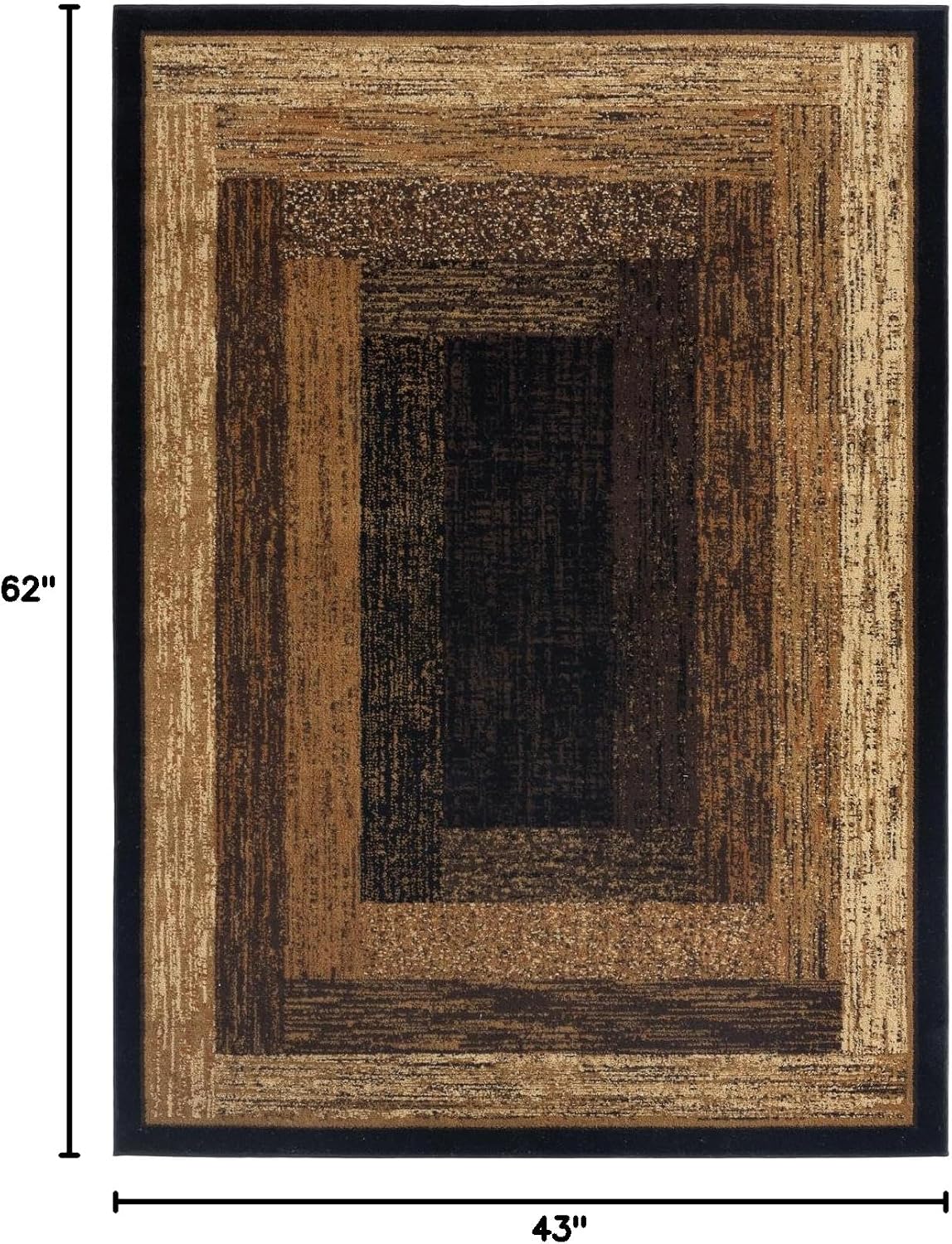 Alfombra geométrica negro/beige 43x62"