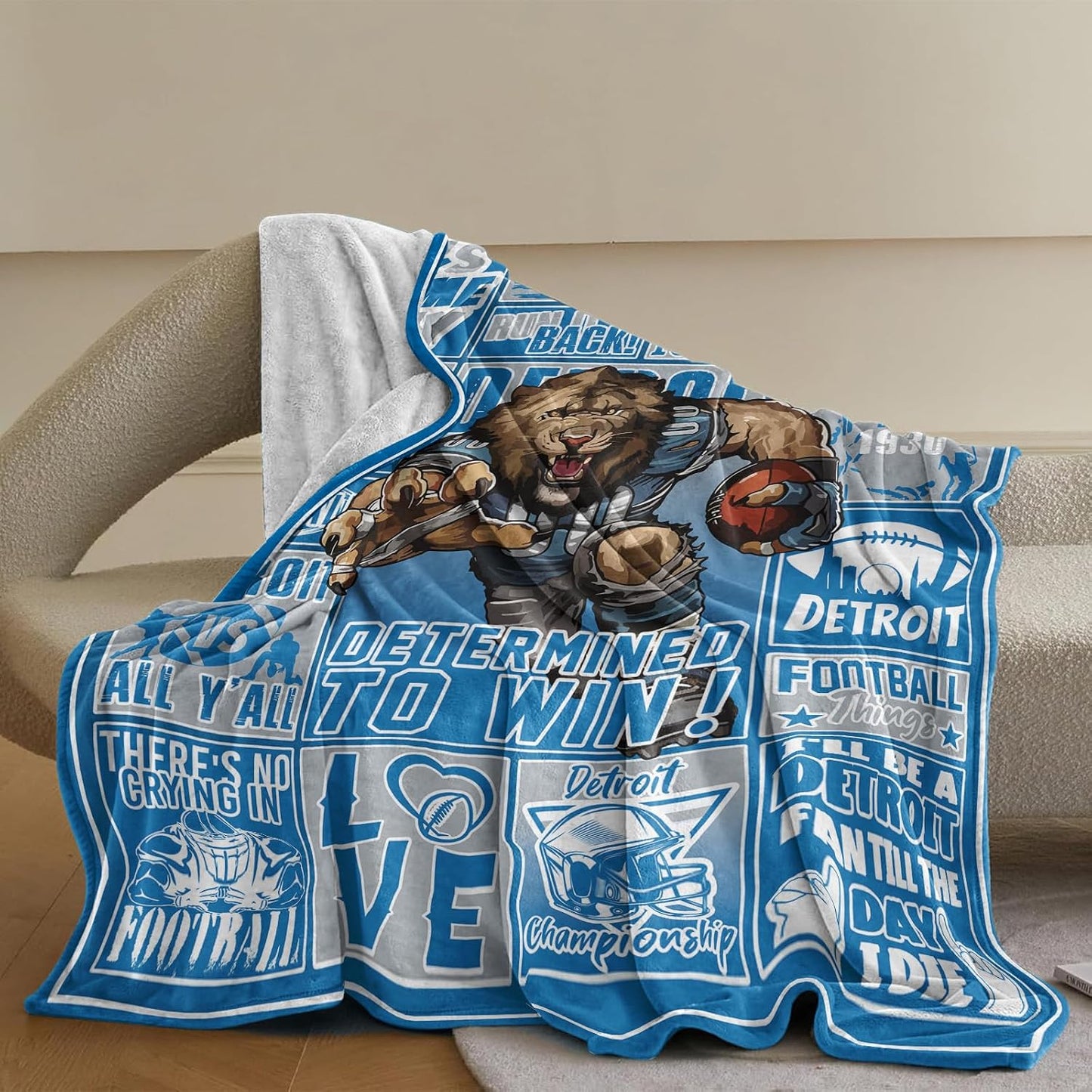 Manta azul para fanáticos del fútbol 60x50"