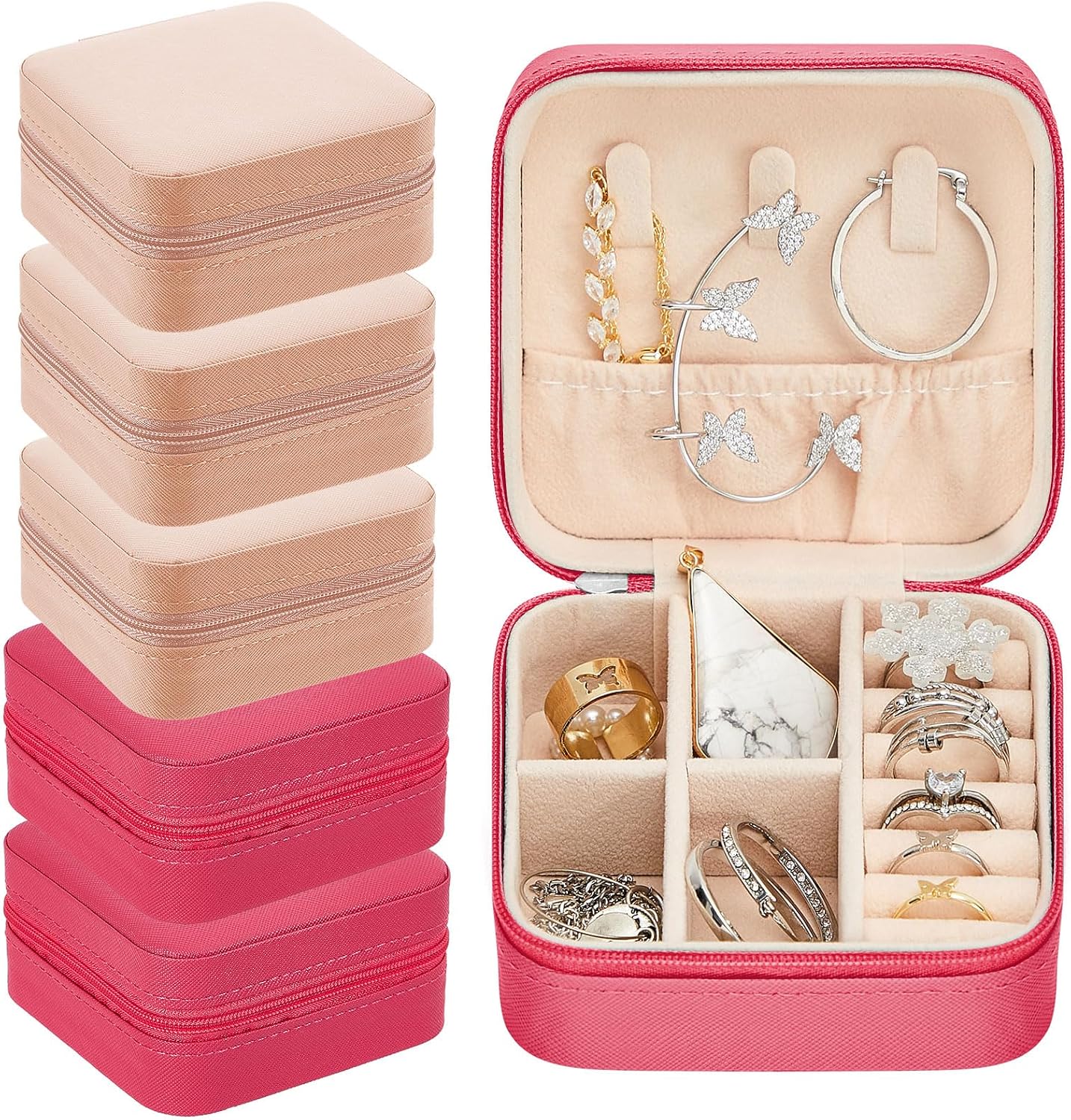 Caja joyas portátil piel sintética para dama de honor