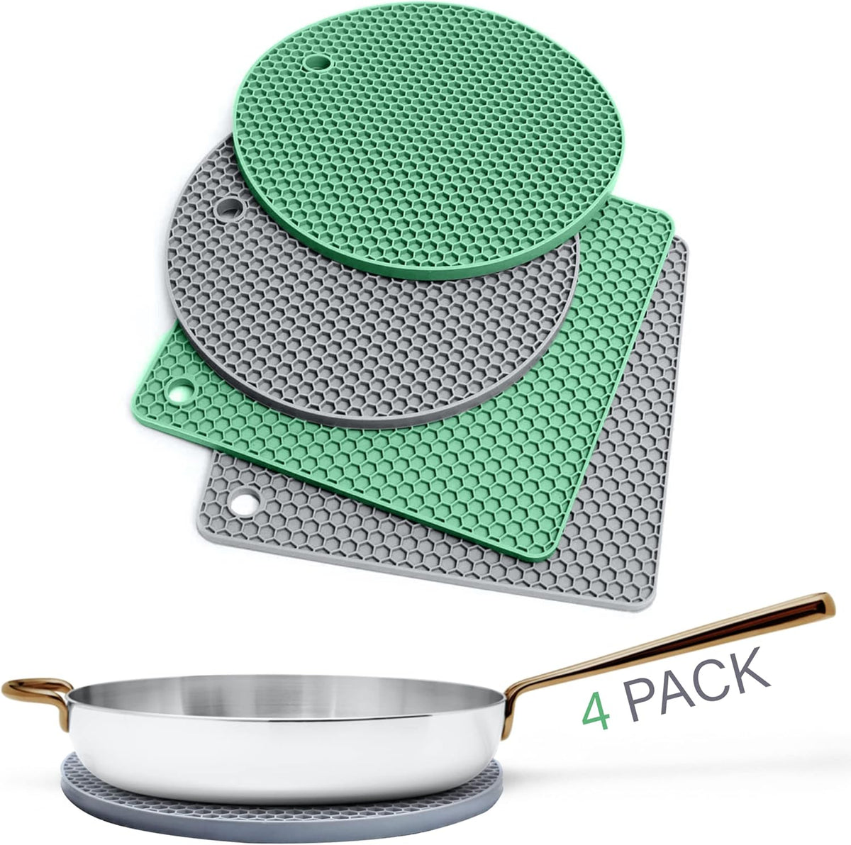 Salvamanteles silicona para ollas sartenes pack 4 resistente calor