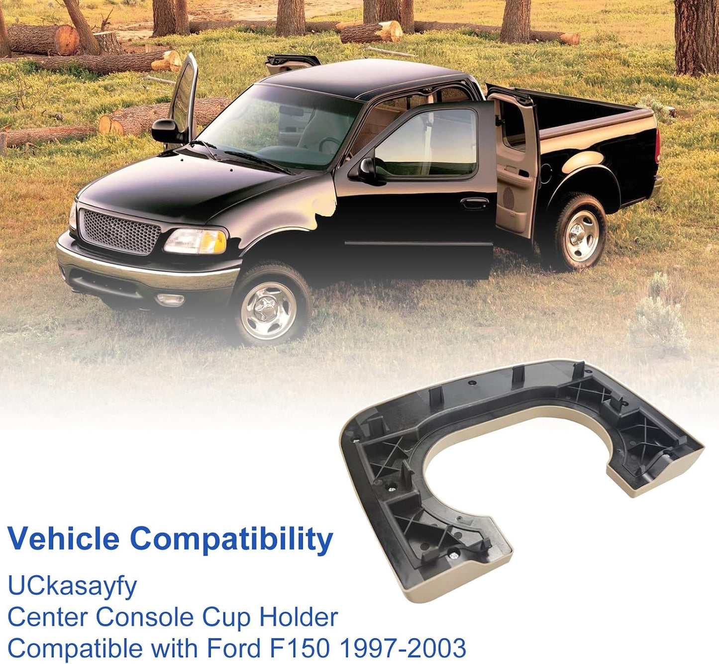 Cubierta consola Ford F150 97-03 marrón plástico duro