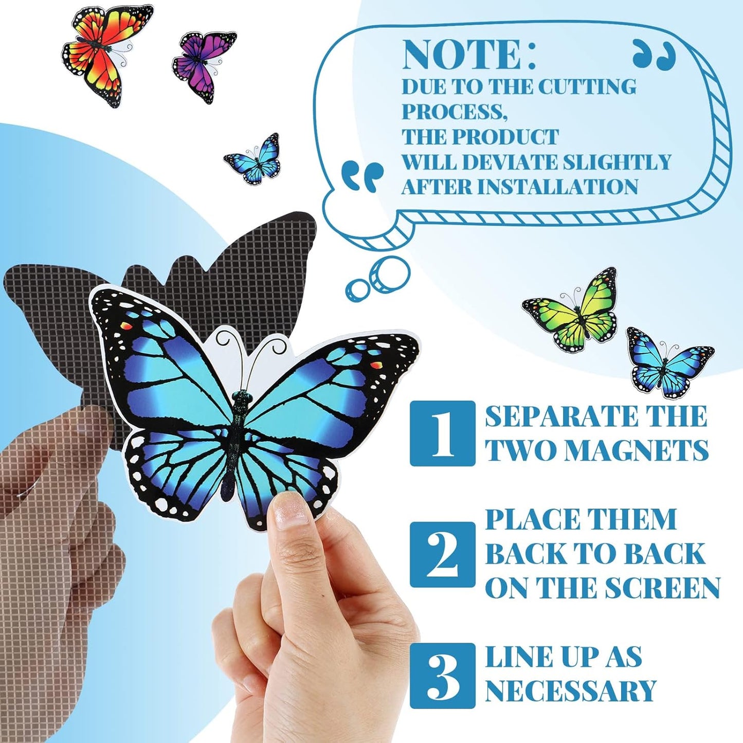 16 imanes puerta mariposa doble cara decorativo ventanas patios