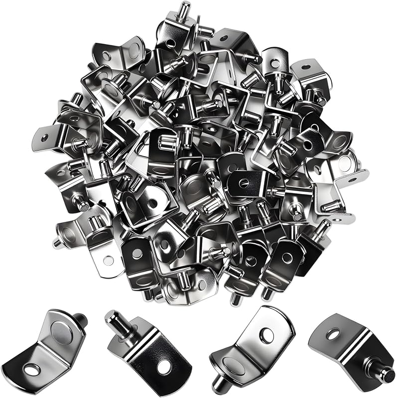 Pinzas estante metal ajustables para estantería madera 70uds