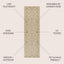 Alfombra pasillo vintage filigrana 2x8ft beige/marrón