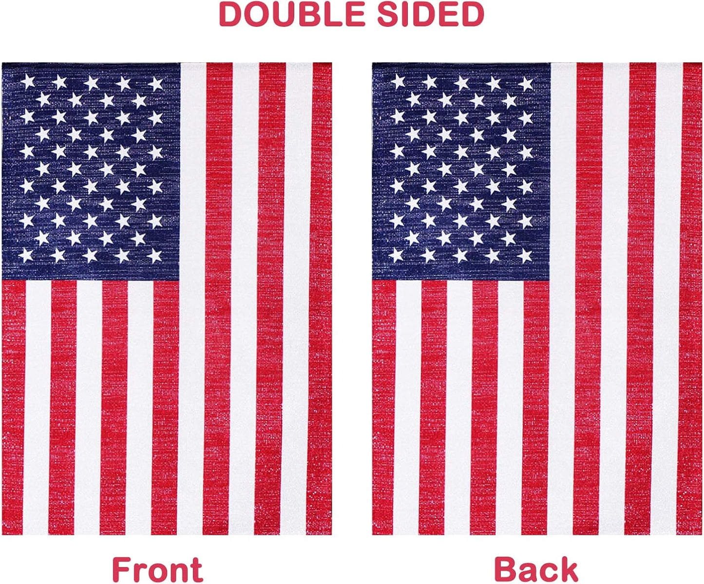 Bandera americana jardín 12x18" doble cara seda plateada