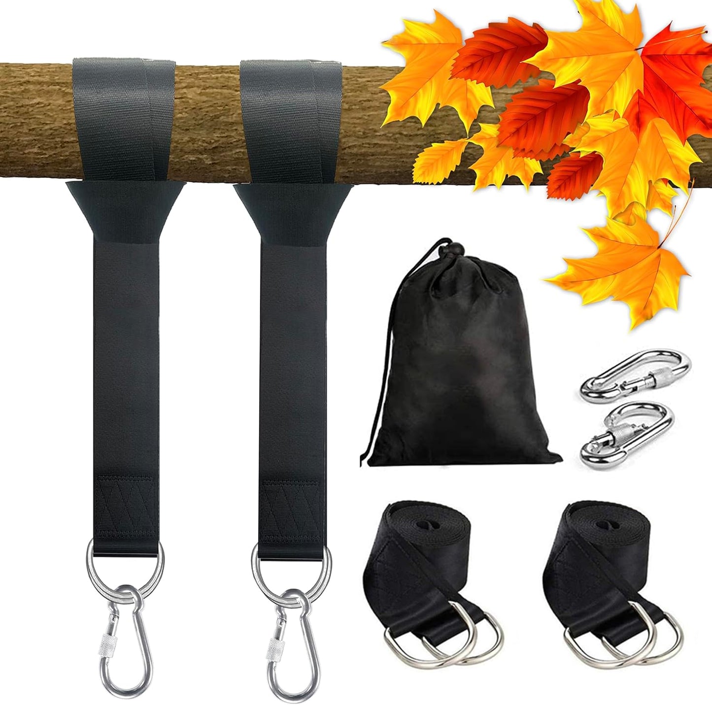 Kit correas colgantes para columpio 4ft 2000lb negro