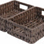 Cesta mimbre asas organiz. almacenamiento impermeable