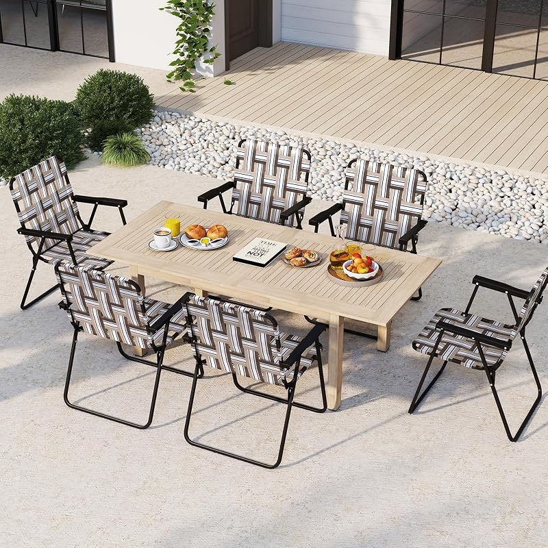 Silla plegable para patio y playa con reposabrazos set 2