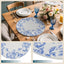 6 Manteles Chinoiserie 12pulg Azul Blanco Antideslizantes