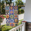 Banderas jardín doble cara con azulejos mexicanos para patio