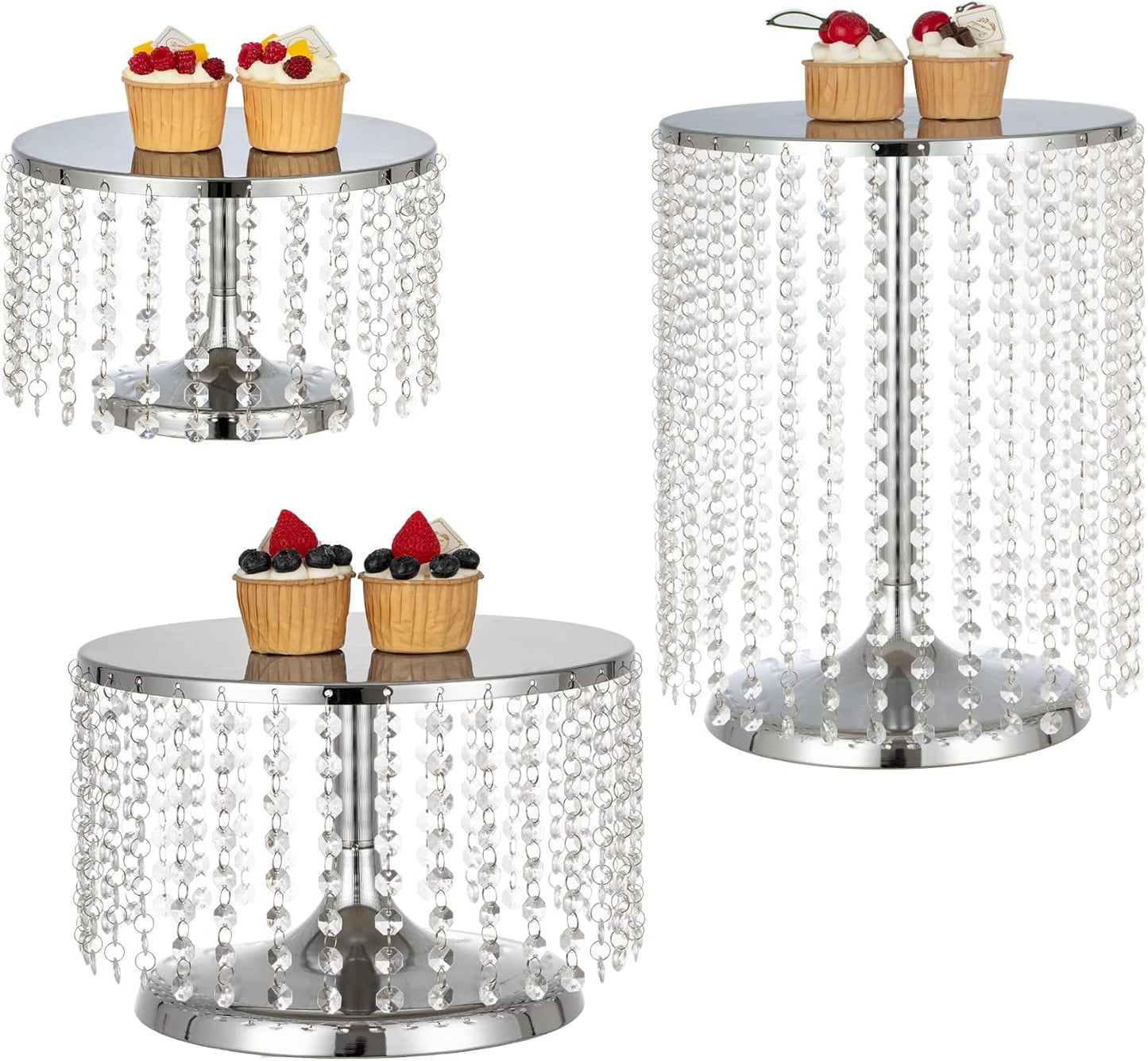 Soporte metal plateado para cupcakes 12pulg mesa bodas