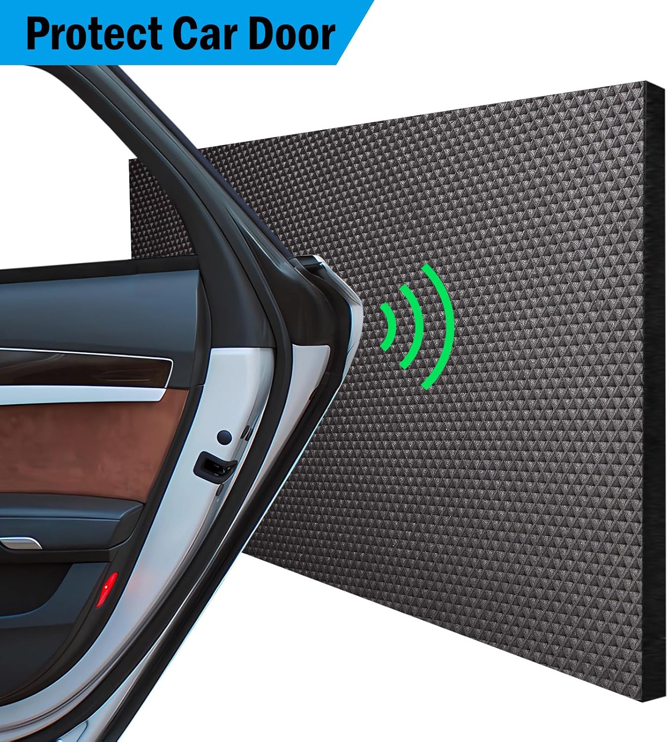 Protector pared garaje espuma 79x8pulg pack 2 negro