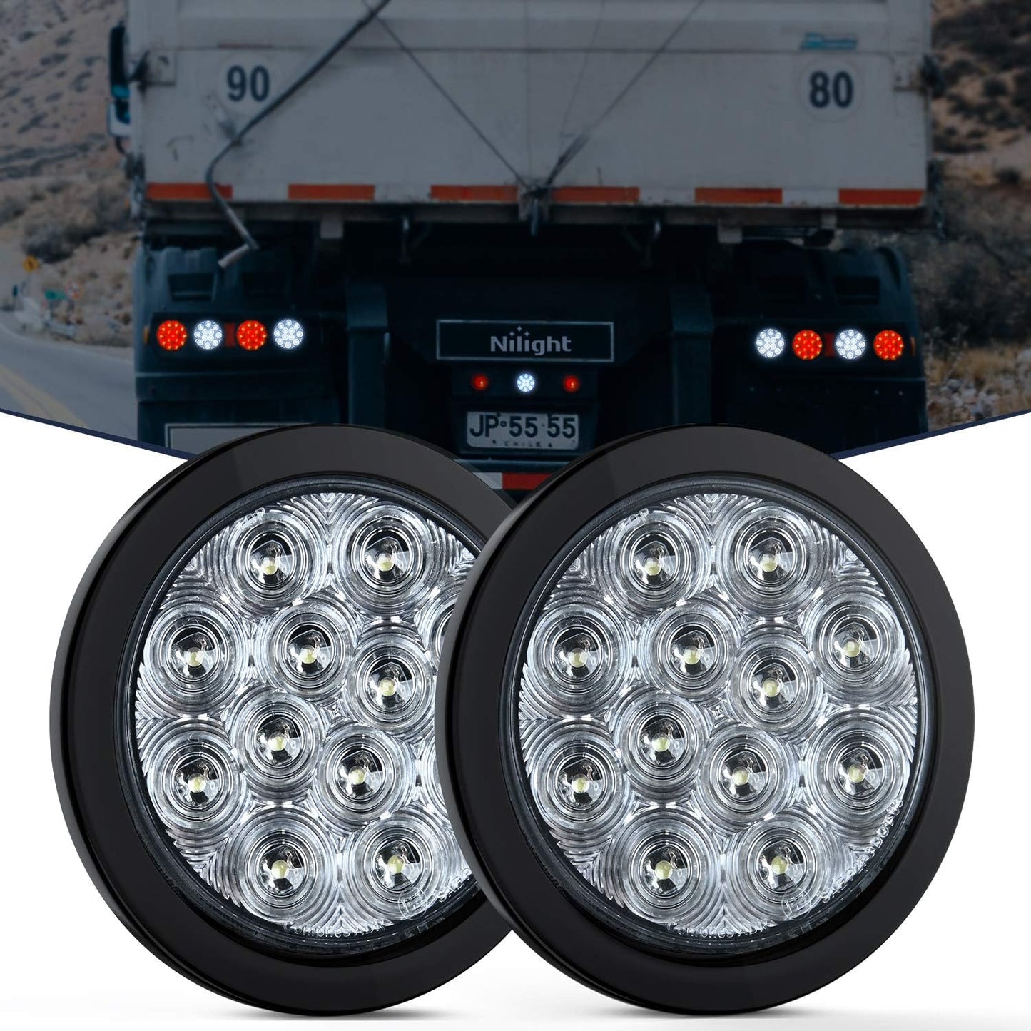 2 Pzas Luz Trasera LED 4" Blanca para Camión RV Jeep