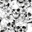 Papel tapiz floral calavera azúcar negro/blanco 17.5x393.7"