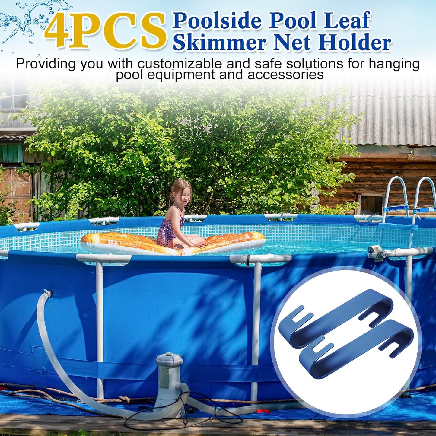 4 Pzas Red desnatador hojas piscina soporte cepillo