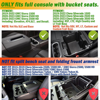 Organiz. consola Chevy Silverado 1500/GMC Sierra 1500 19-23