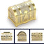 Caja joyería vintage metal grabado oro para anillos