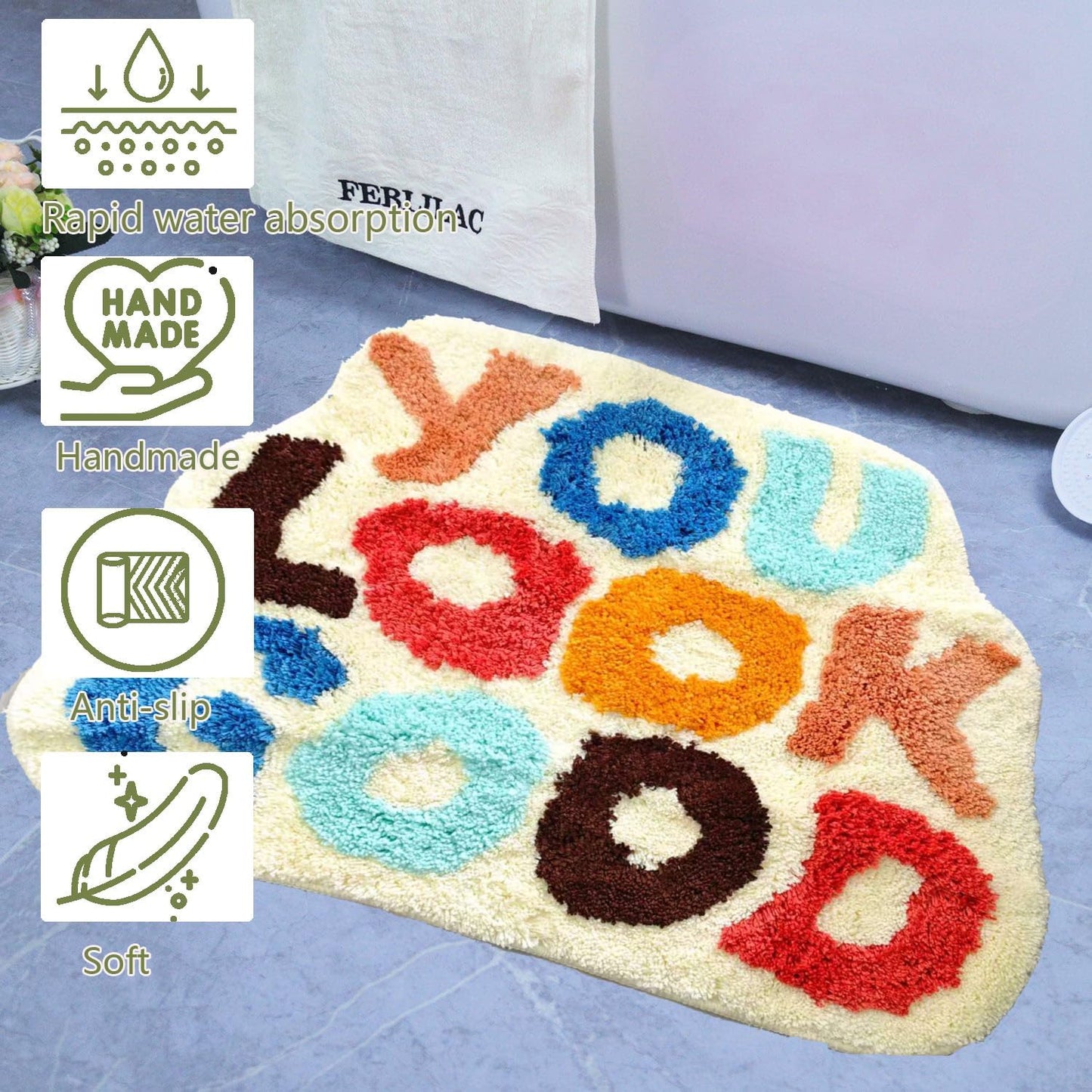 Alfombra baño antiderrap 21x29pulg color