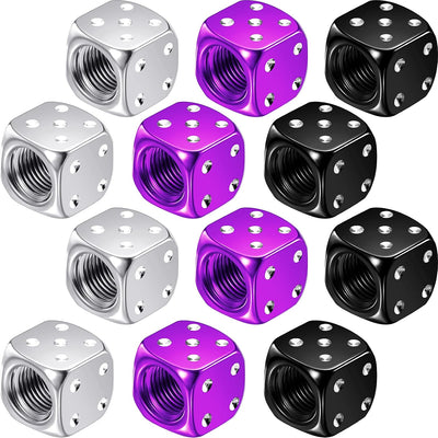 12 Pzas Tapones Válvula Aluminio Coche Bicicleta 0.47pulg