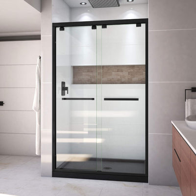 Puerta ducha 32x48x78pulg color negro satinado desagüe