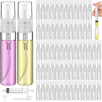 60 Botellas Spray Plástico Transparente Recargable Viaje