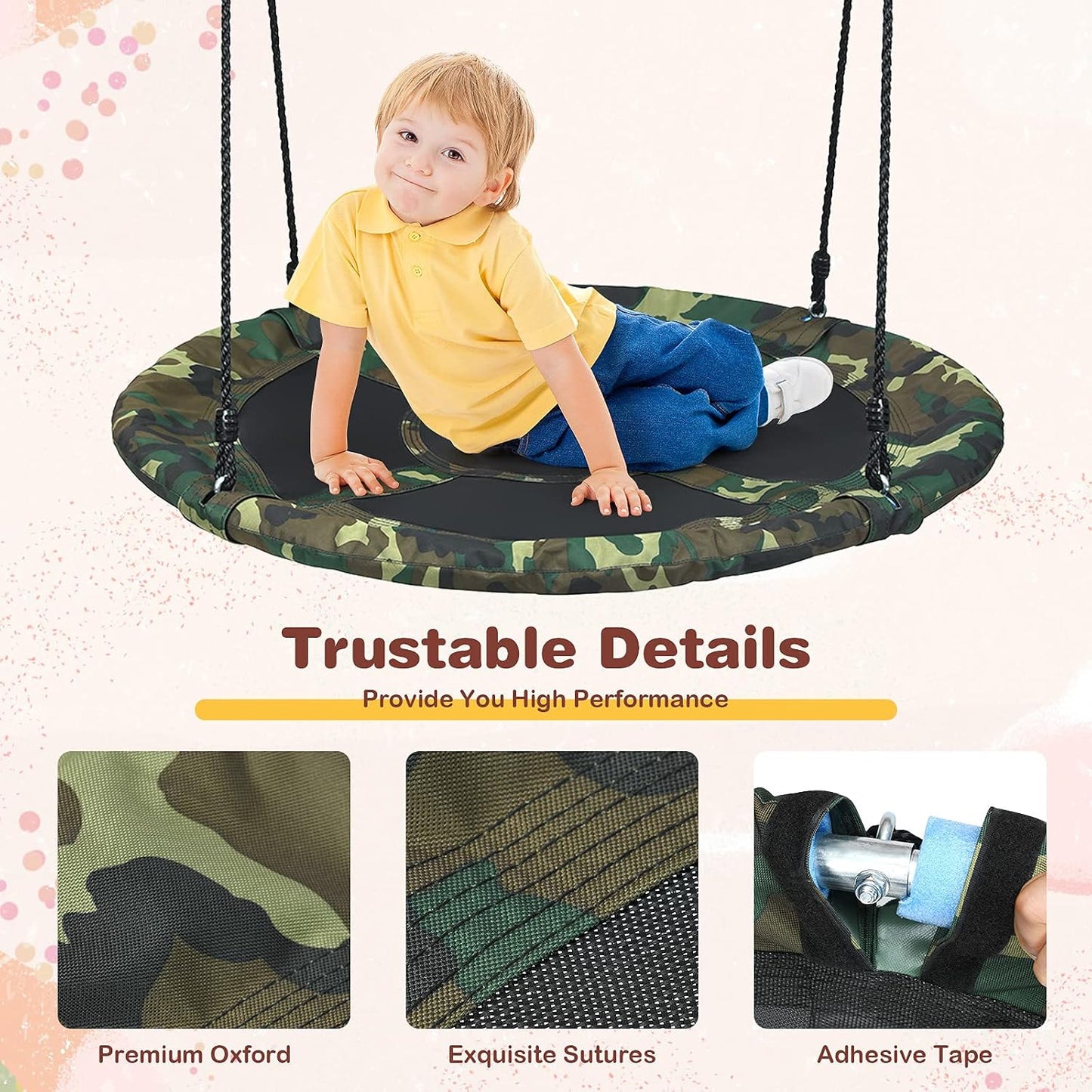 Columpio platillo 40pulg para niños interiores exteriores