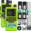 Radio GMRS 2 Vías 8 Bandas Recargable Kit 4 Pzas Verde